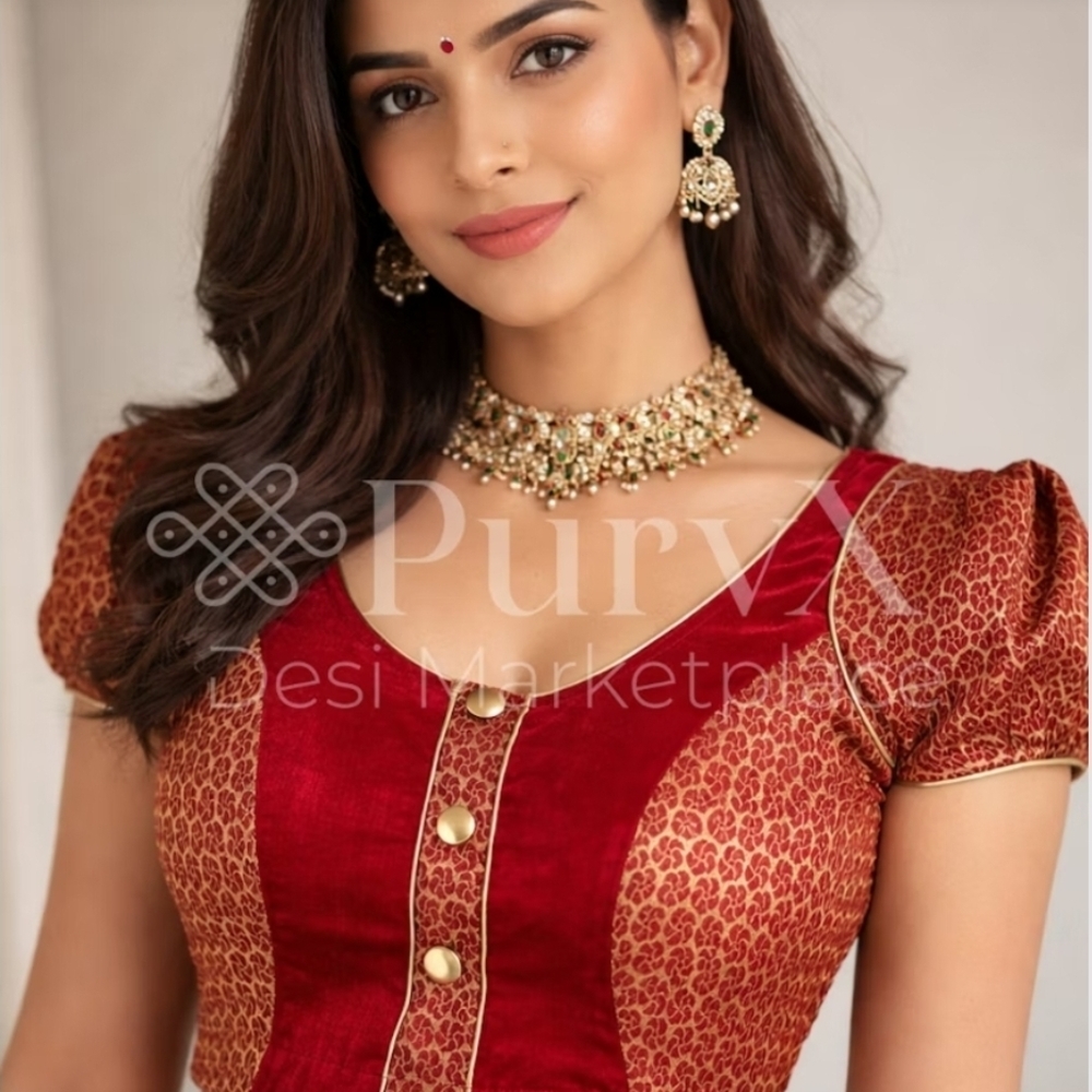 Elegant Red Women's Blouse/Crop Top